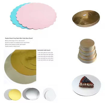 Mini Gold Cardboard Cake Base , White Cake Bottom Cardboard For Cake Boxes OEM